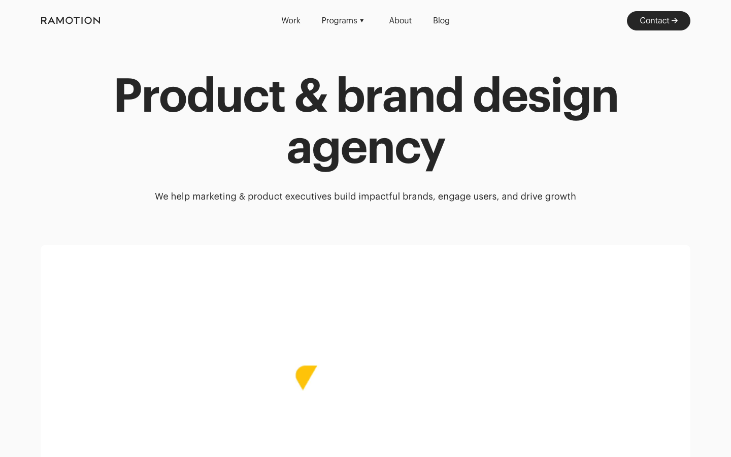 Screenshot of the Ramotion homepage